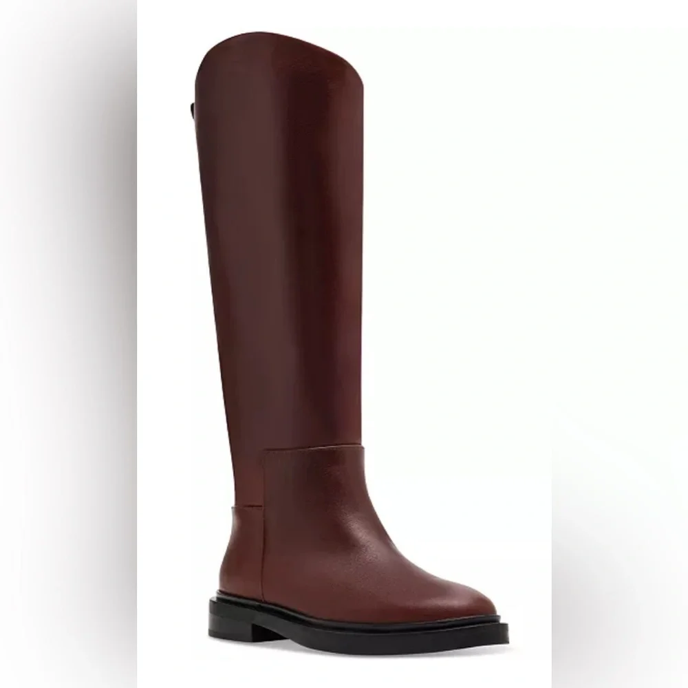 Steve Madden Size 7.5 Women Brown Leather Gaige Riding Boots New MSRP $200 NWT